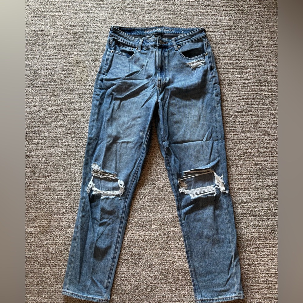 American Eagle Outfitters Women’s Distressed Mom Jeans
